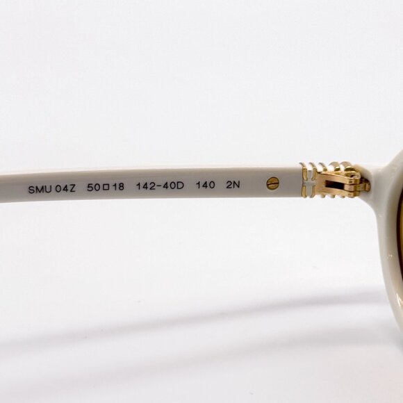 NEW MIU MIU SMU 04Z 14240D OVAL WHITE GOLD WOMEN SUNGLASSES MU04ZS 14240D - Picture 11 of 12